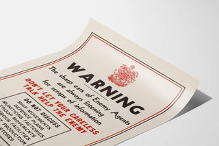 Vintage Safety Poster - Warning Surveillance of Enemy Agents