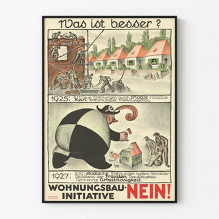German vintage poster on housing and construction initiative