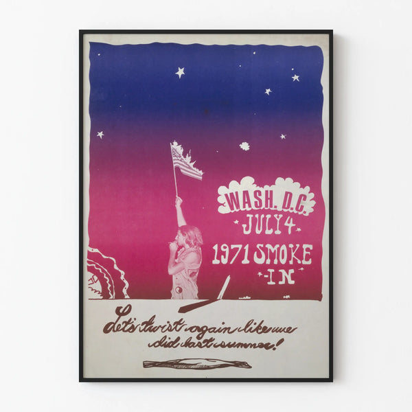 Vintage poster Wash. D.C. July 4 1971 Smoke-In retro wall decoration