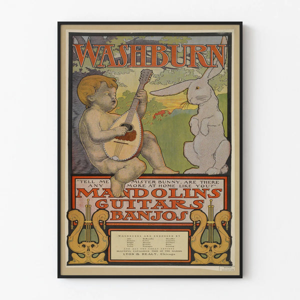 Vintage Poster Washburn Instruments – Mandolins, Guitars, Banjos