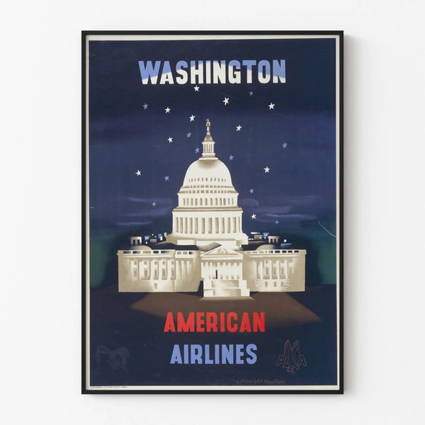 Vintage Washington American Airlines Poster Wall Decoration