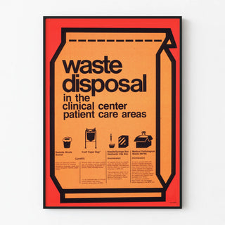Vintage poster on waste management in clinical center