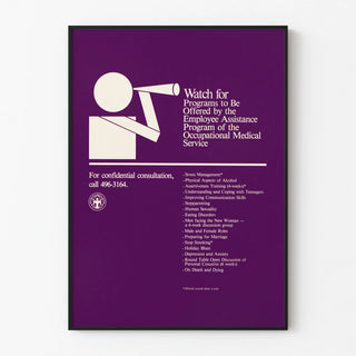 Vintage poster of workplace medical assistance programs