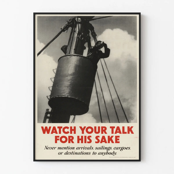 Vintage Marine Poster: Mind Your Words