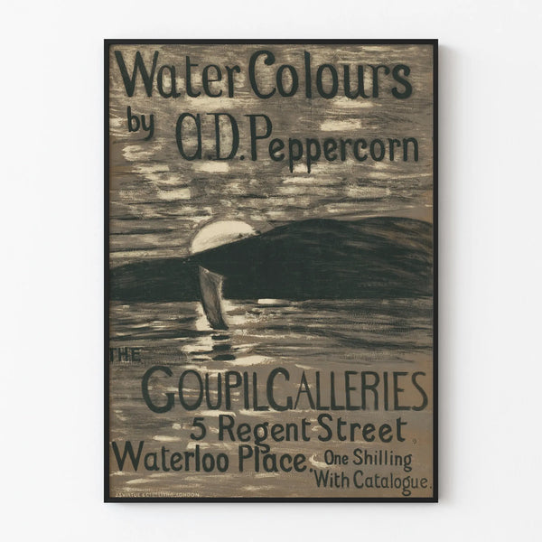 Vintage Water Colours Poster by A.D. Peppercorn for Goupil Galleries