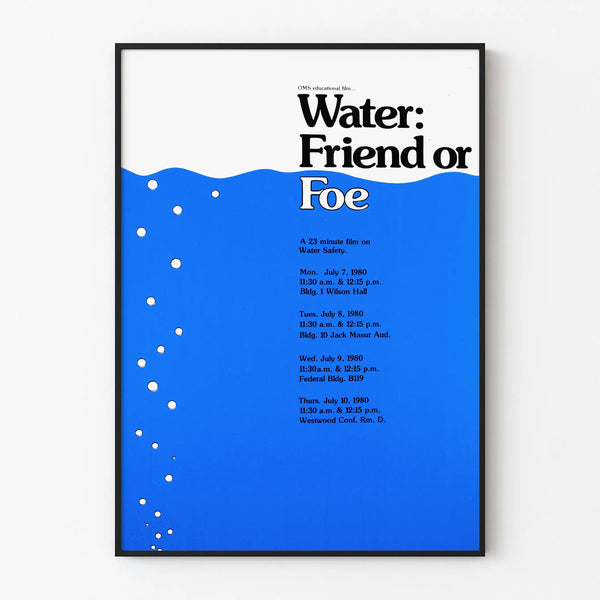 Vintage Poster 'Water: Friend or Foe' - Educational Wall Decoration on Water Safety