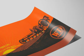 Decorative Poster of Tractor at Sunset — artwork view