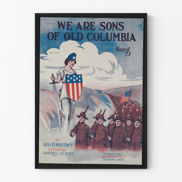 Vintage poster We Are Sons of Old Columbia - Patriotic wall decoration