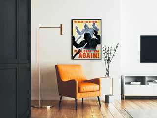 Vintage Military Propaganda Poster "We Beat 'Em Before" Wall Poster