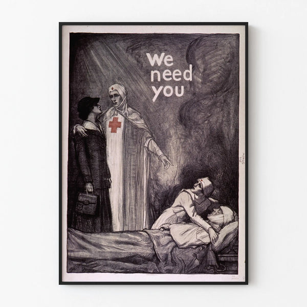 Vintage Poster We Need You Red Cross - Engaged Wall Decoration