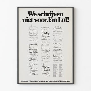Vintage Poster We don't write for Jan Lul! Book Week 1972