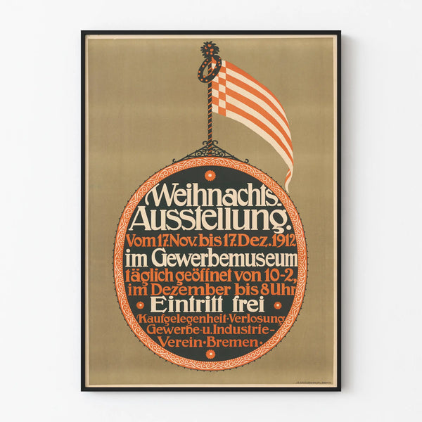 Vintage Poster for the Christmas Exhibition at the Gewerbemuseum in Bremen 1912