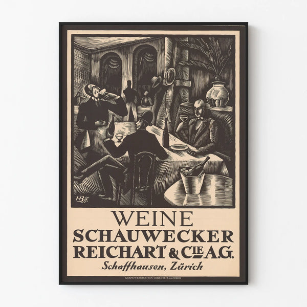Vintage Advertising Poster for Reichart & Cie Wine