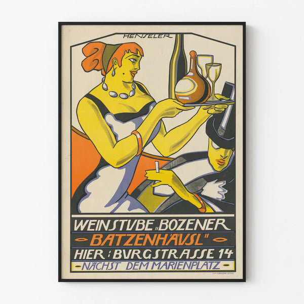 Vintage decorative poster Weinstube Bozener Batzenhäusl