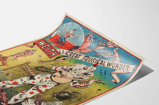 Vintage Poster Le Grand Merveille Musical Weith Clown Musician