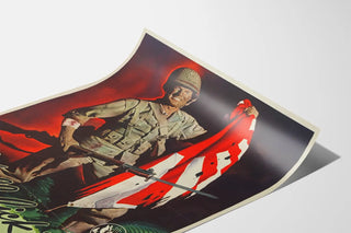 US Army Military Propaganda Poster "We'll lick 'em - Just give us the metal"