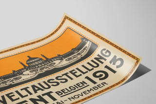 Vintage Poster Universal Exposition Ghent 1913 Belgium — artwork view