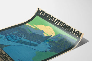 Vintage poster of the Wendelsteinbahn railway in the Bavarian Alps
