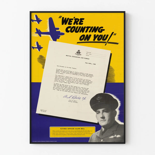 Vintage military poster 'We're counting on you' - Historic wall decoration