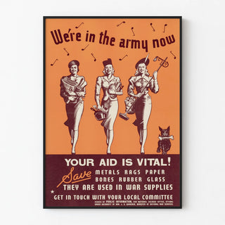 Awareness poster for material recovery during wartime