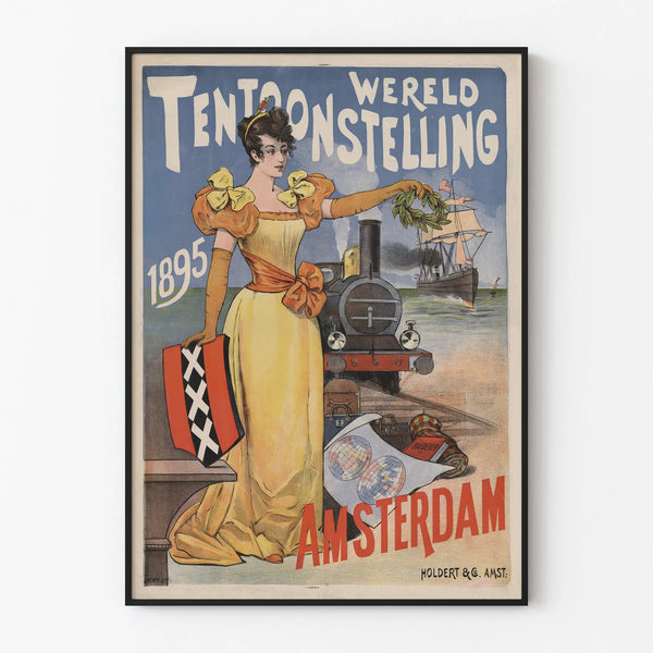 Vintage poster for the 1895 Amsterdam World Exhibition