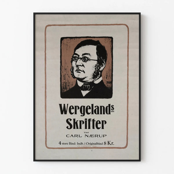 Vintage Poster Portrait Wergelands Skrifter by Carl Nærup