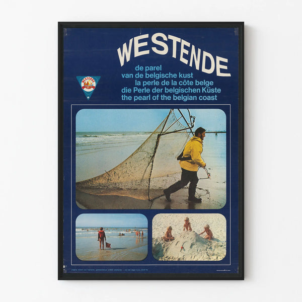 Vintage Westende Poster, Pearl of the Belgian Coast