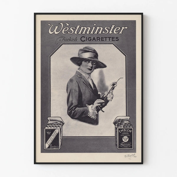 Vintage Westminster Turkish Cigarettes Advertising Poster