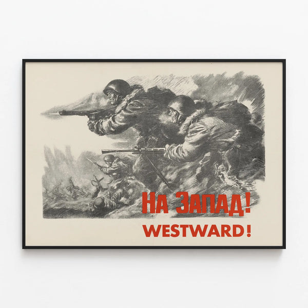 Vintage Military Poster "Westward" – Historic Wall Decoration — framed artwork on a wall