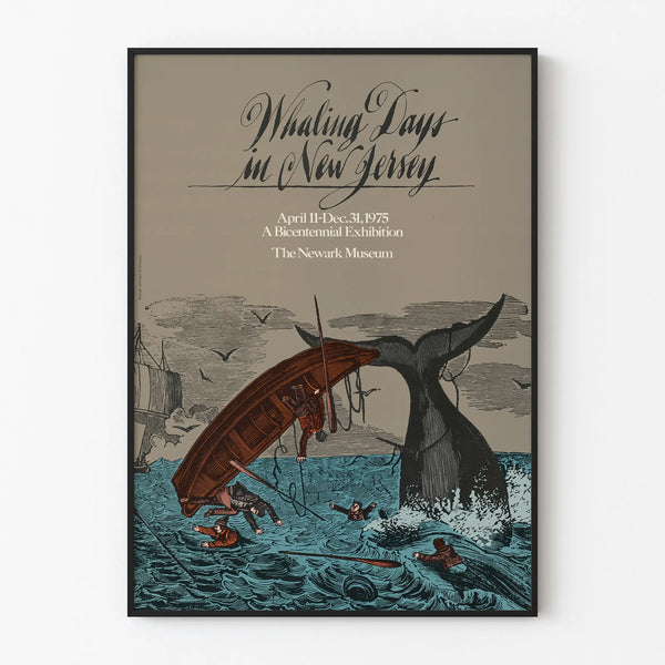 Poster Whaling Days in New Jersey - Newark Museum Exhibition 1975