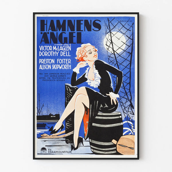 Vintage poster Hamnens Angel for retro wall decoration