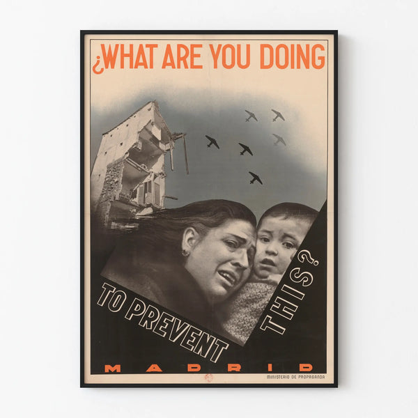 Madrid Propaganda Poster - Prevention of Aerial Violence