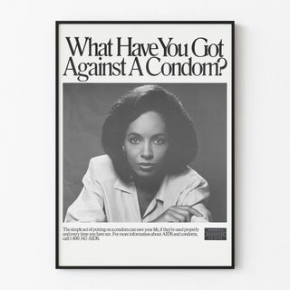 Awareness poster for protection with condom - Campaign against AIDS