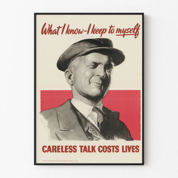 Vintage poster What I Know I Keep to Myself - Retro wall decoration