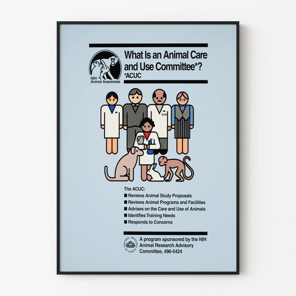 Educational poster on animal care and use committee NIH
