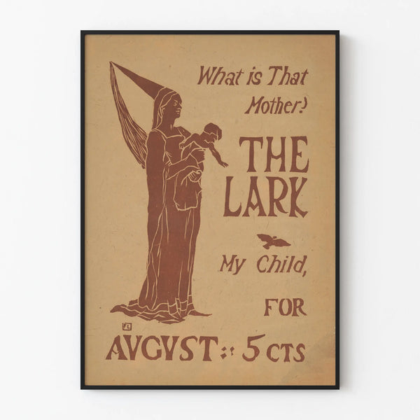 Vintage poster The Lark with mother and child silhouette