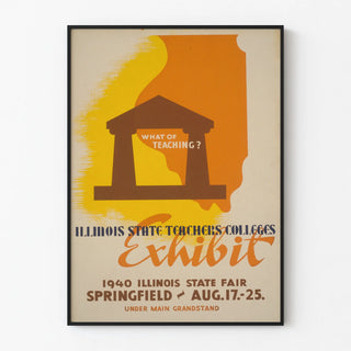 Vintage Poster for the Illinois State Teachers Colleges Exhibition 1940