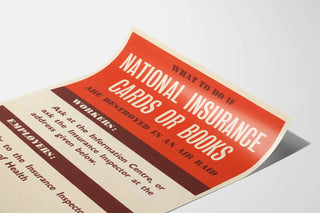 Vintage Poster National Insurance Advice in Case of Destruction During an Air Raid
