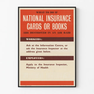 Vintage Poster National Insurance Advice in Case of Destruction During an Air Raid