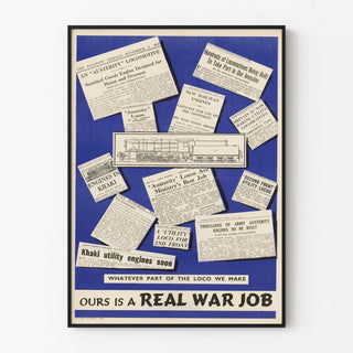 Vintage Railway Poster: Industrial Realism and War