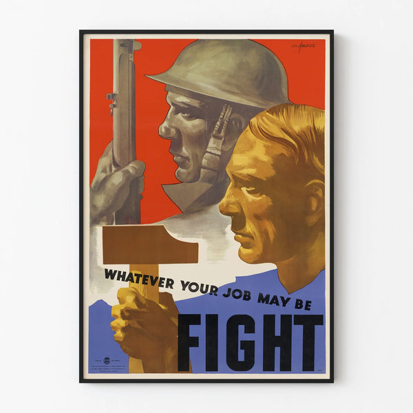 Decorative vintage military propaganda poster