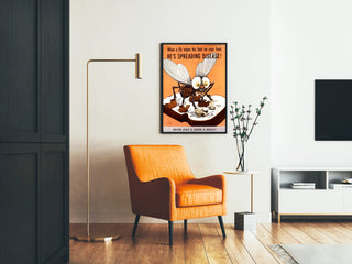 Awareness Poster Against Food Contamination by Flies