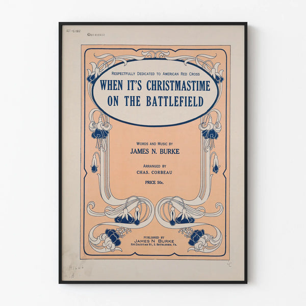 Vintage decorative poster When It's Christmastime on the Battlefield