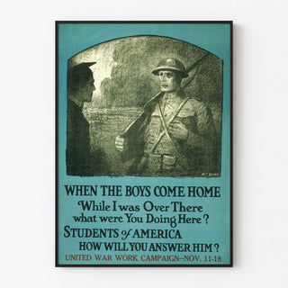 Wall Poster War - American Soldier and Student
