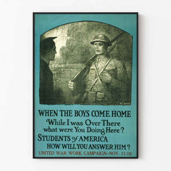 Wall Poster War - American Soldier and Student