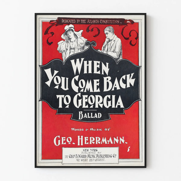 Vintage Poster When You Come Back to Georgia - Musical Wall Decoration