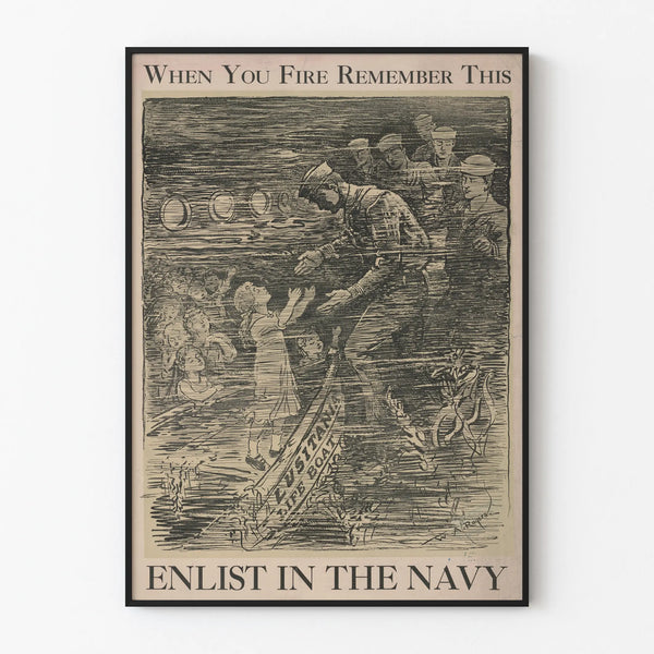 Vintage US Navy military poster - When You Fire Remember This
