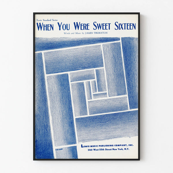 Artistic Poster When You Were Sweet Sixteen - Vintage Blue Wall Decoration