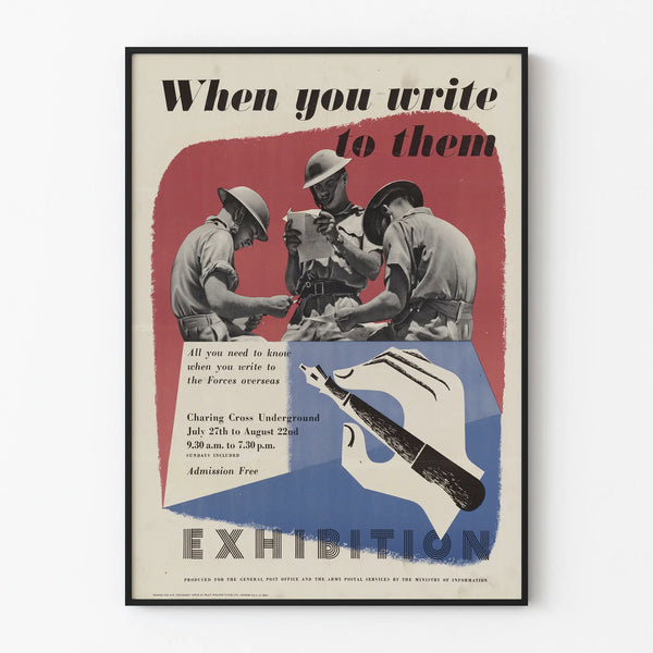 Vintage poster When You Write To Them - military wall decoration