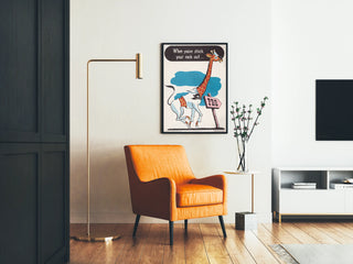 Vintage poster 'When you've stuck your neck out...' with giraffe